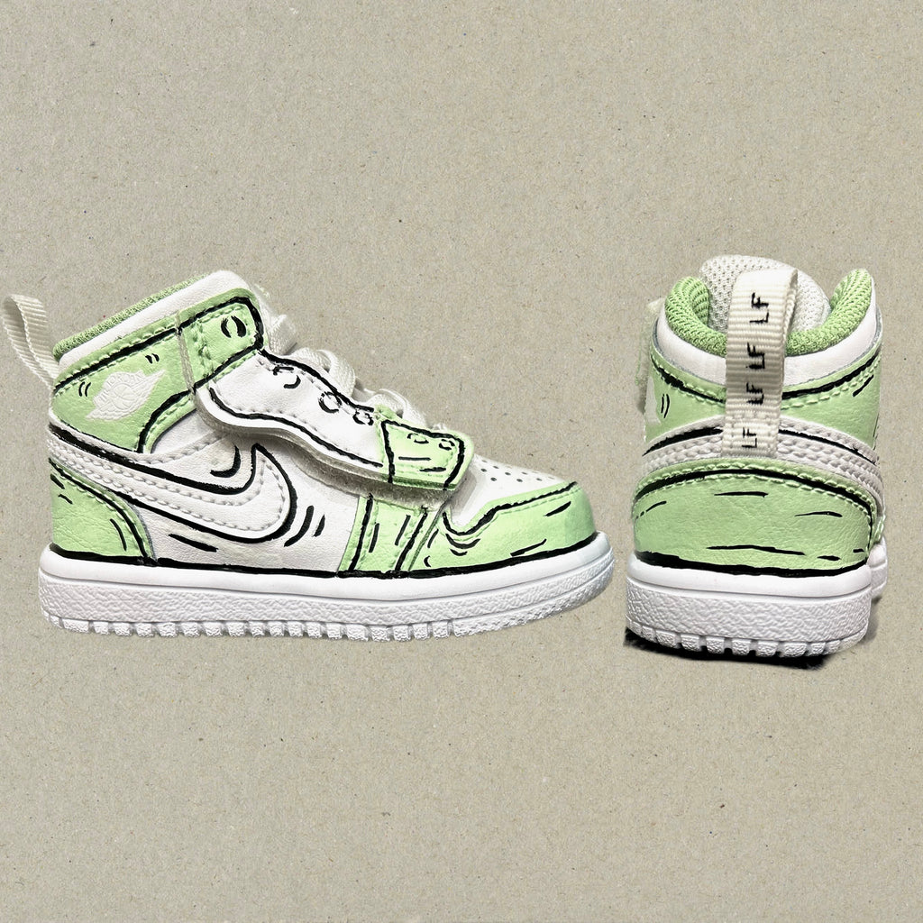 Jordan 1 mid green cartoon