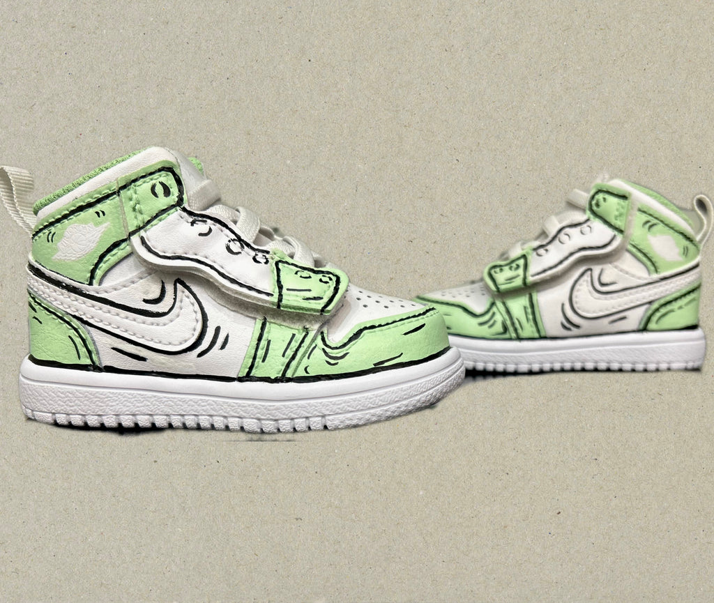 Jordan 1 mid green cartoon