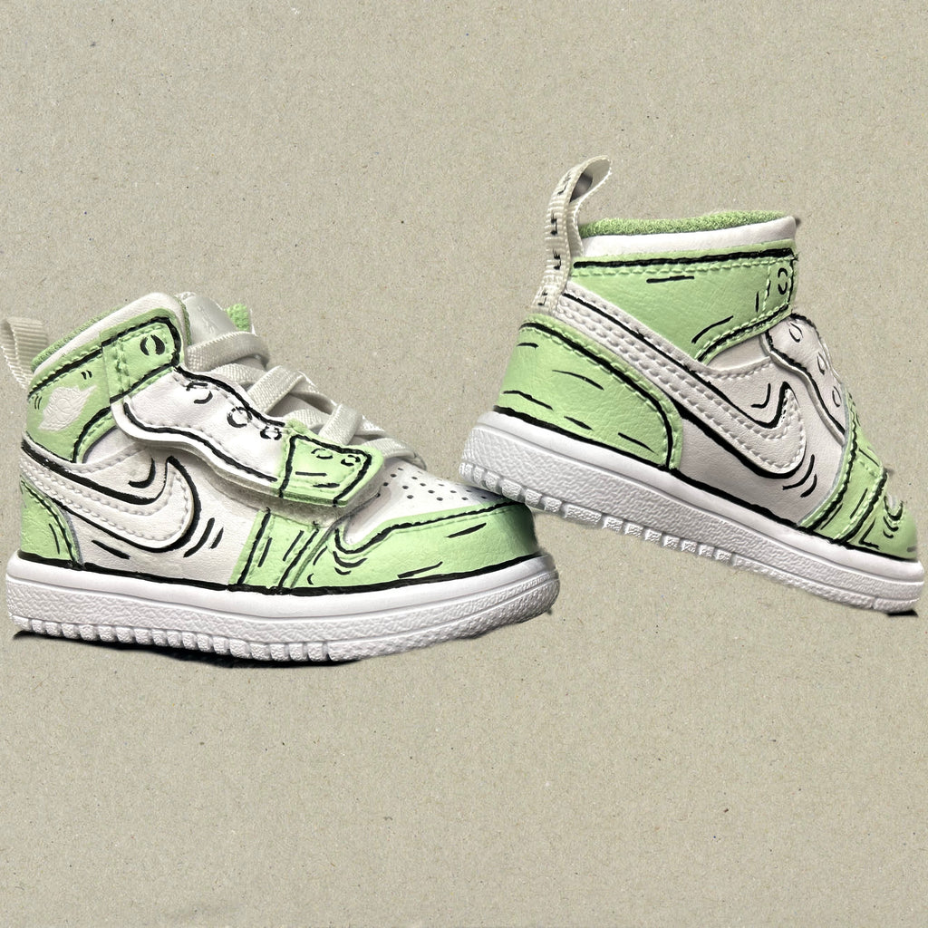 Jordan 1 mid green cartoon