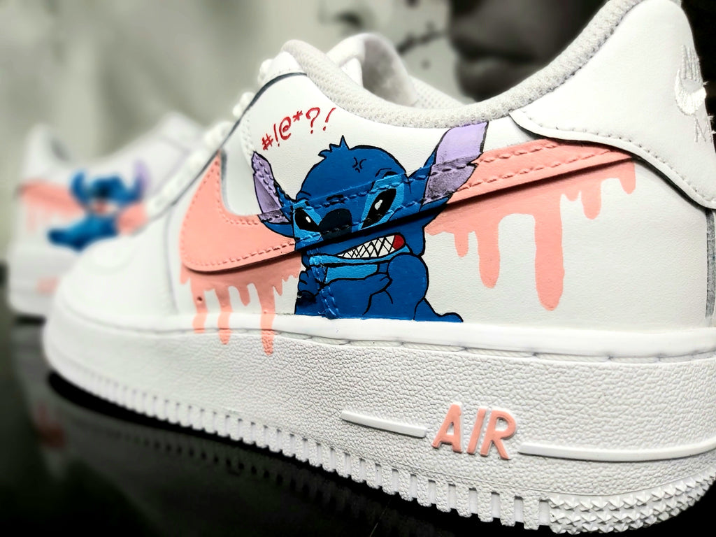 Af1 runny swoosh with Stitch