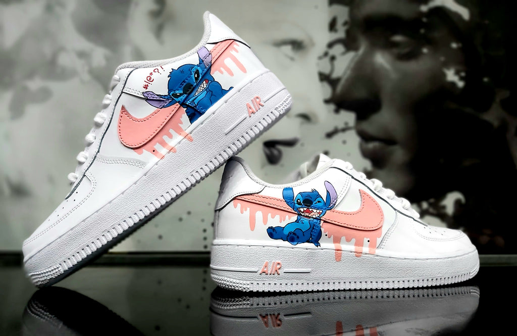 Af1 runny swoosh with Stitch