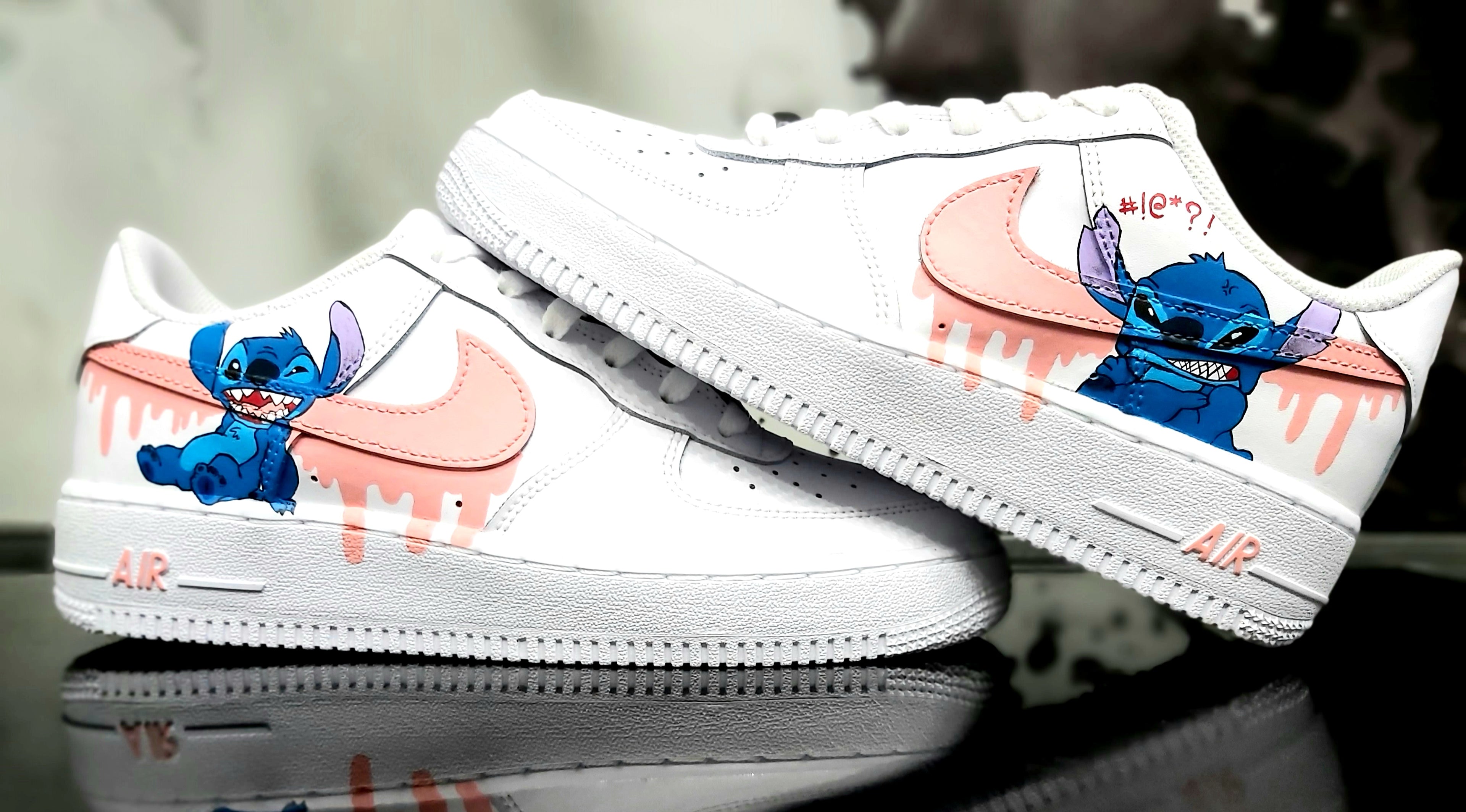 Af1 runny swoosh with Stitch