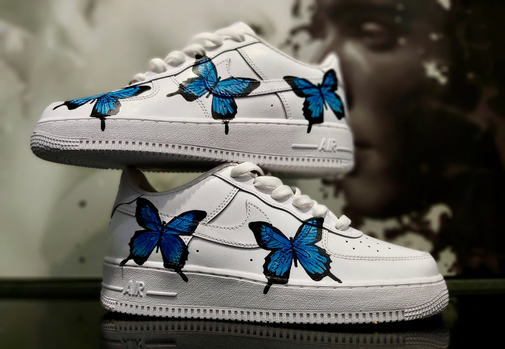 Nike af1 custom blue butterfly