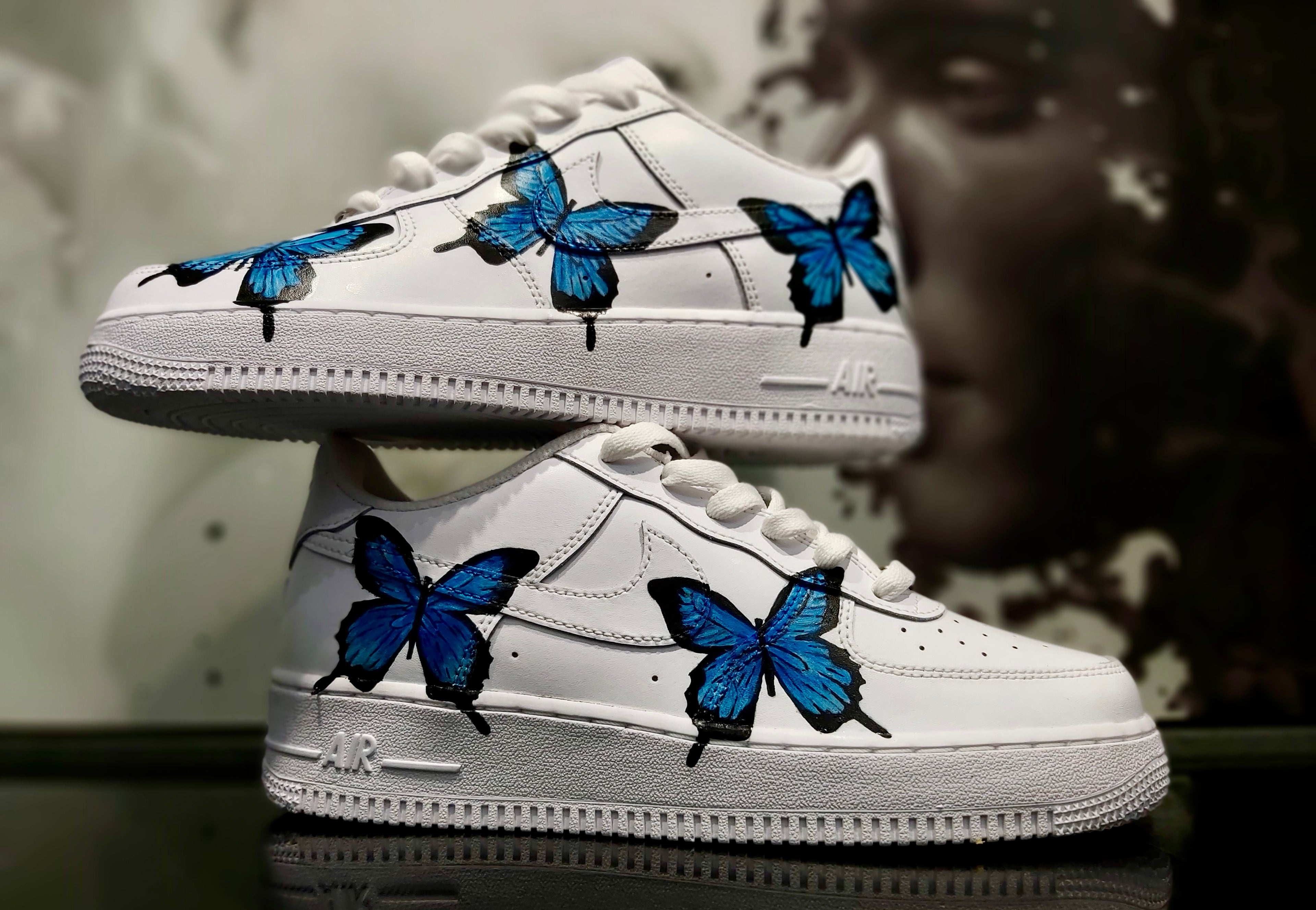 Nike af1 custom blue butterfly