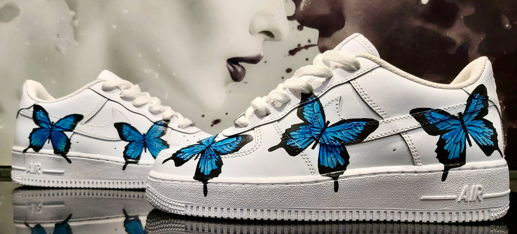 Nike af1 custom blue butterfly
